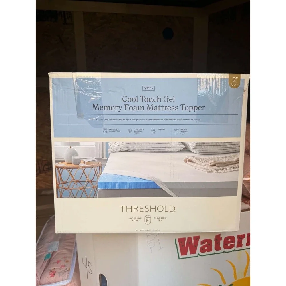 Threshold Queen 2 Inch Cool Touch Memory Foam Mattress Topper Cooling